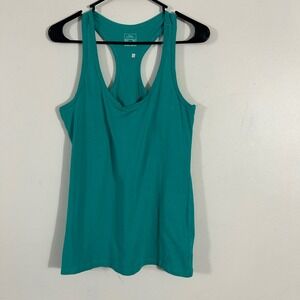 Sexy Basics Tank Top Womens XL Teal Green  Racerback Cotton Stretch